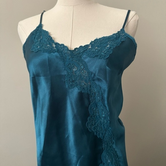 Vintage satin luxury lace trimmed  slip dress m/l - Picture 3 of 8